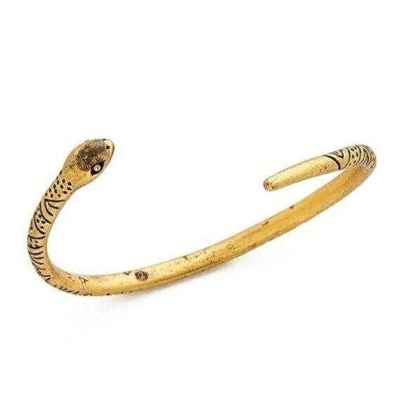 NEW Madewell Gold Snake Cuff Brass Open End Bracelet - Picture 3 of 7